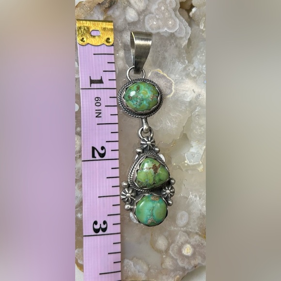 NWT Eli Skeets Sonoran Gold Turquoise and SS Pendant Navajo Handmade - Picture 2 of 13